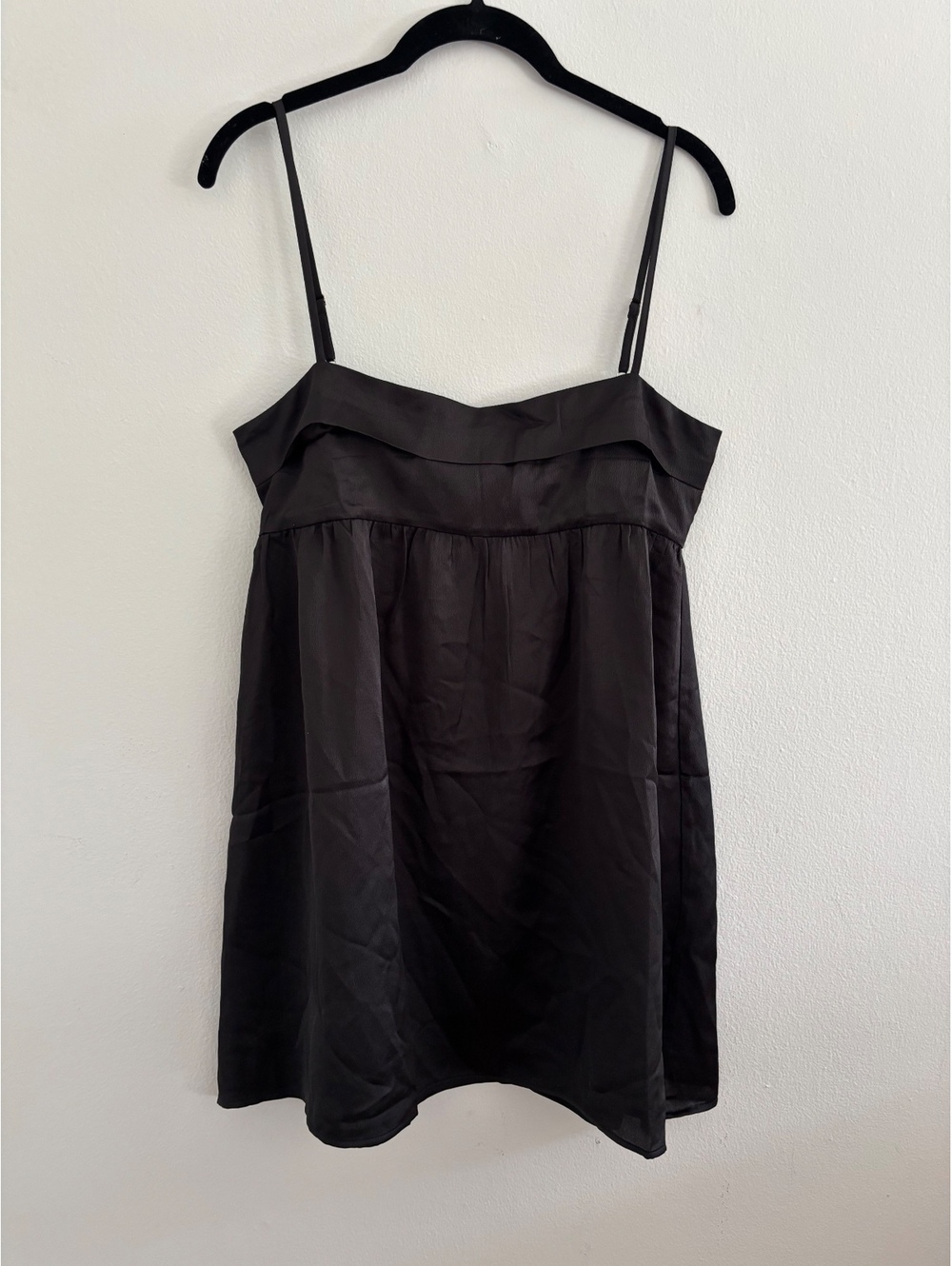 Princess Polly Black Satin Spaghetti Strap Dress Size Medium